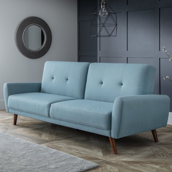 Monza Linen Clic Clac Sofa Bed Blue