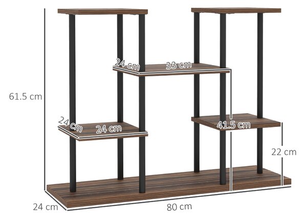 Outsunny Four-Tier Wooden Shelf Plant Stand