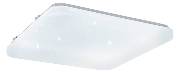 EGLO Frania-S 33cm LED Square Crystal Effect Flush Wall and Ceiling Light