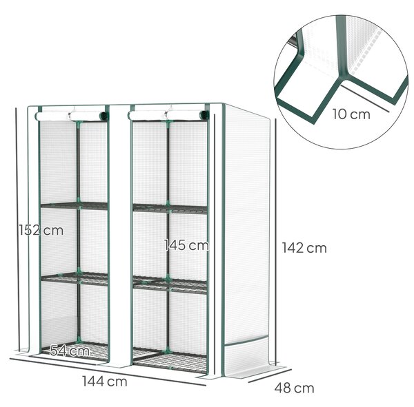 Outsunny Three-Tier Mini Greenhouse - White