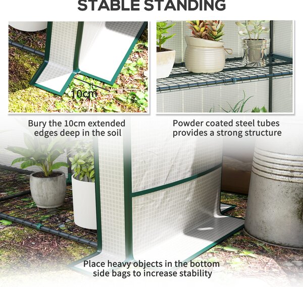 Outsunny Three-Tier Mini Greenhouse - White