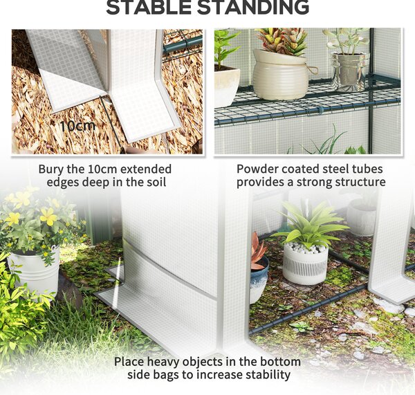 Outsunny Three-Tier Mini Greenhouse - White