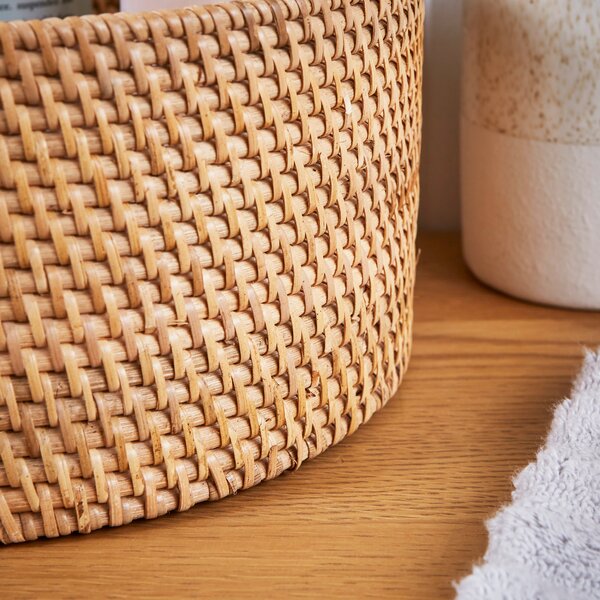 Rattan Round Basket Natural Large