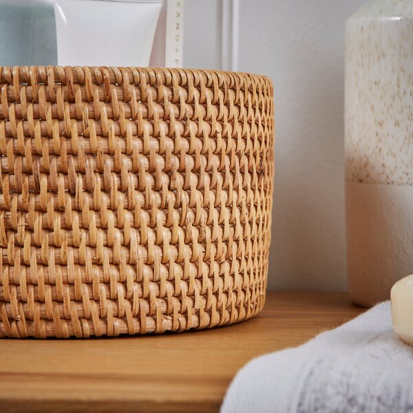 Rattan Round Basket Natural Small