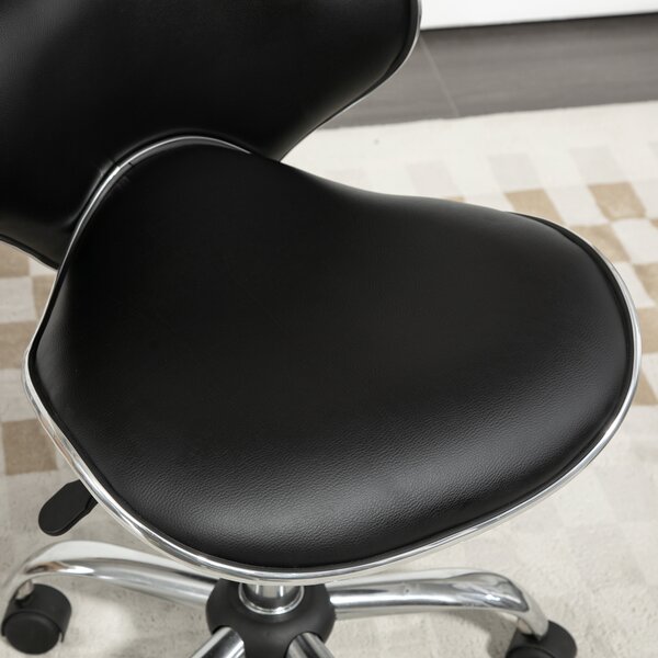 HOMCOM Adjustable Rolling Swivel Beauty Salon Chair, Stool for Spa, Black Aosom UK