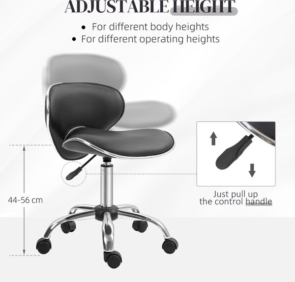 HOMCOM Adjustable Rolling Swivel Beauty Salon Chair, Stool for Spa, Black Aosom UK