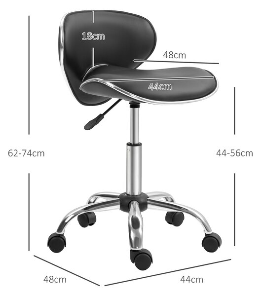 HOMCOM Adjustable Rolling Swivel Beauty Salon Chair, Stool for Spa, Black Aosom UK
