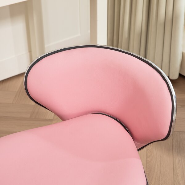 HOMCOM Adjustable Rolling Swivel Beauty Salon Chair, Stool for Spa, Pink Aosom UK