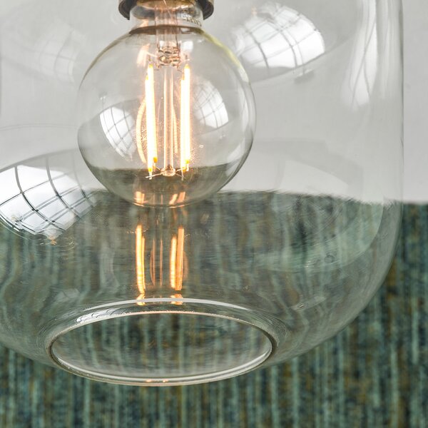 Florence Metal and Glass Flush Pendant