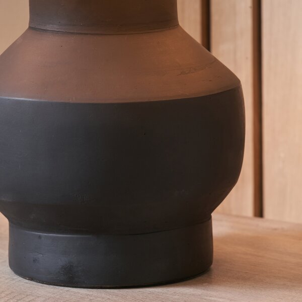 Inna Urn Terracotta and Linen Table Lamp