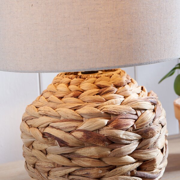 Zadi Plaited Water Hyacinth Table Lamp