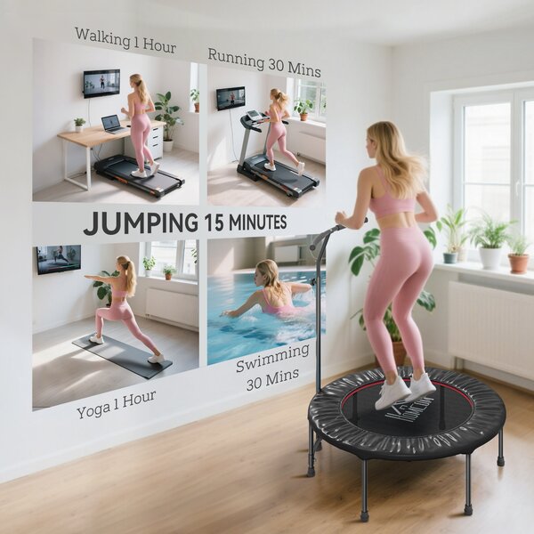 HOMCOM Trampoline Rebounder Adjustable Jumper, 40"-Black Aosom UK