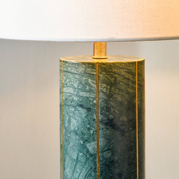 Venetia Green Marble and Gold Tall Table Lamp