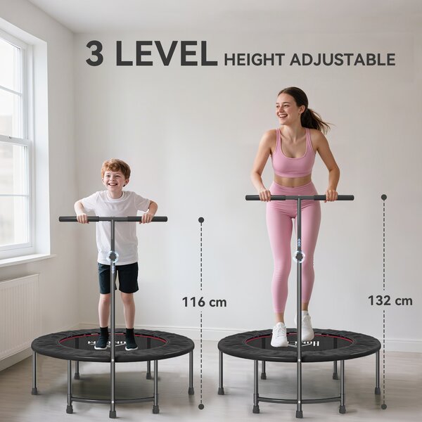 HOMCOM Trampoline Rebounder Adjustable Jumper, 40"-Black Aosom UK