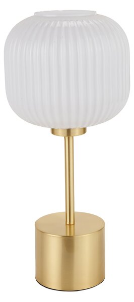 Bella Ribbed Glass Squoval Table Lamp