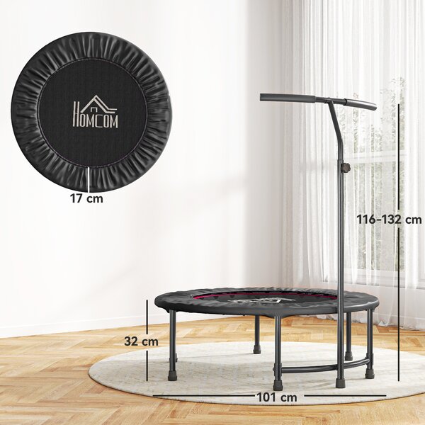 HOMCOM Trampoline Rebounder Adjustable Jumper, 40"-Black Aosom UK
