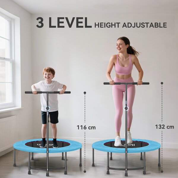 HOMCOM Trampoline Rebounder Adjustable Jumper, 40"-Blue Aosom UK