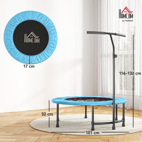 HOMCOM Trampoline Rebounder Adjustable Jumper, 40"-Blue Aosom UK