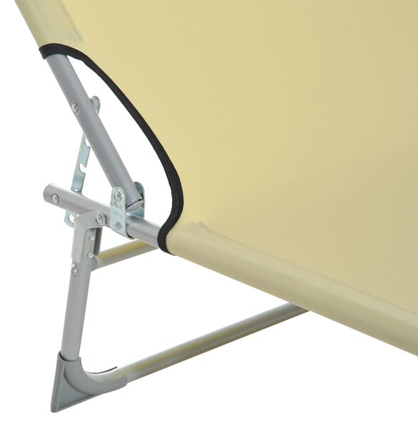 Outsunny Portable Sun Lounger, Adjustable, Oxford Cloth Fabric, Foldable for Easy Storage, Beige