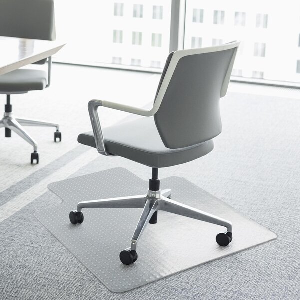 HOMCOM Office Carpet Protector Chair Mat Clear Spike Non Slip Chairmat Frosted Lipped Aosom UK