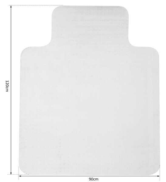 HOMCOM Office Carpet Protector Chair Mat Clear Spike Non Slip Chairmat Frosted Lipped Aosom UK