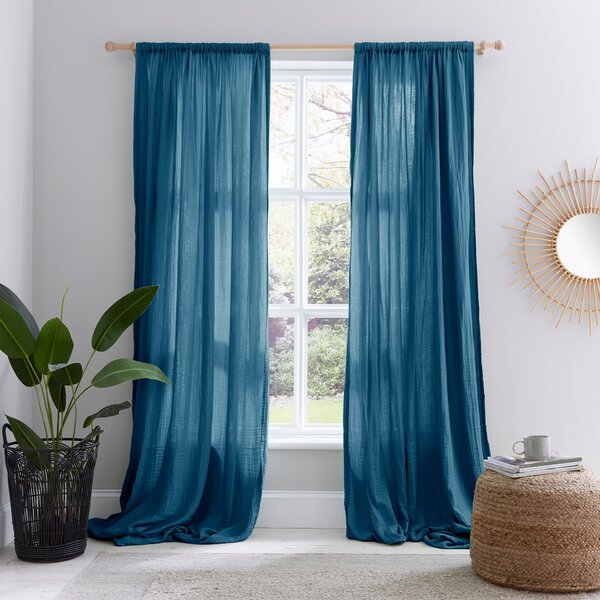 Cotton Muslin Eyelet Curtains