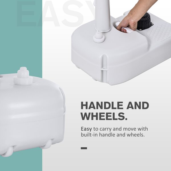 Outsunny Portable Outdoor Sink with Soap Dispenser, Towel Holder, HDPE Construction, White Aosom UK