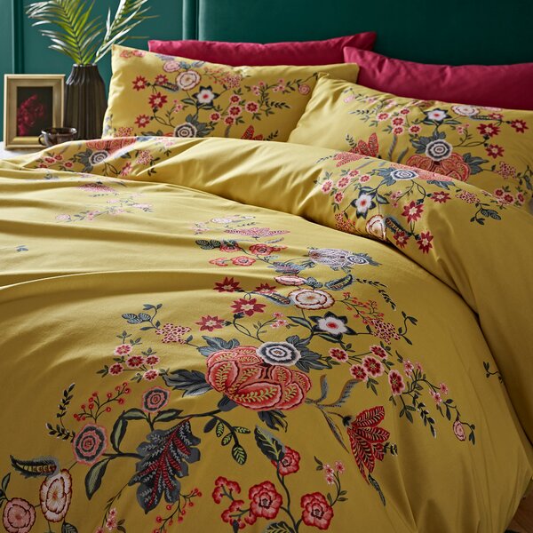 Tiverton Floral Trail Cotton Sateen Duvet Cover Set