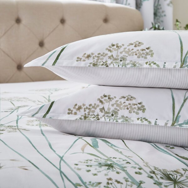 Dorma Purity Meadow Power Green Oxford Pillowcase Pair