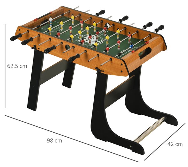 HOMCOM Folding Football Gaming Table Mini Foosball Soccer Table for Family Fun Kids Toy Indoor Play Sports