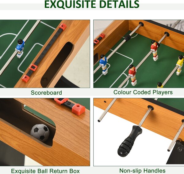 HOMCOM Folding Football Gaming Table Mini Foosball Soccer Table for Family Fun Kids Toy Indoor Play Sports