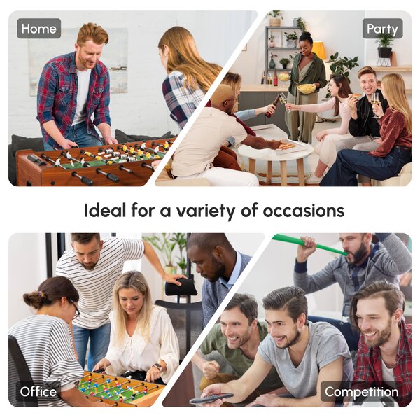 HOMCOM Soozier Foosball Table Heavy Duty 84.5cm for Arcades, Pub, Game Room, 8 Rods, 2 Balls