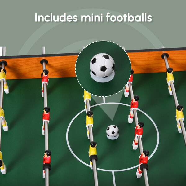 HOMCOM Soozier Foosball Table Heavy Duty 84.5cm for Arcades, Pub, Game Room, 8 Rods, 2 Balls