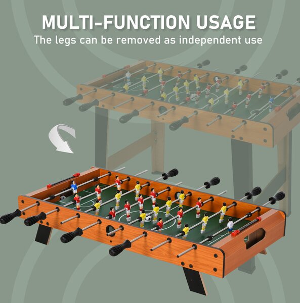HOMCOM Soozier Foosball Table Heavy Duty 84.5cm for Arcades, Pub, Game Room, 8 Rods, 2 Balls