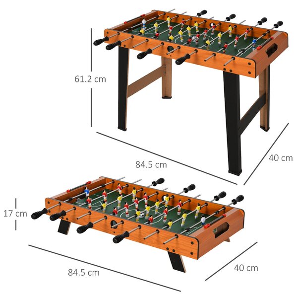 HOMCOM Soozier Foosball Table Heavy Duty 84.5cm for Arcades, Pub, Game Room, 8 Rods, 2 Balls