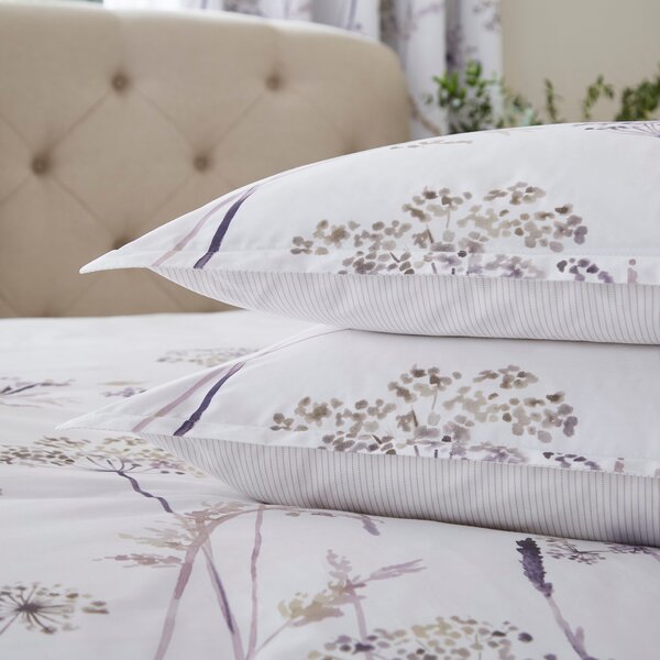 Dorma Purity Meadow Mauve Oxford Pillowcase Pair