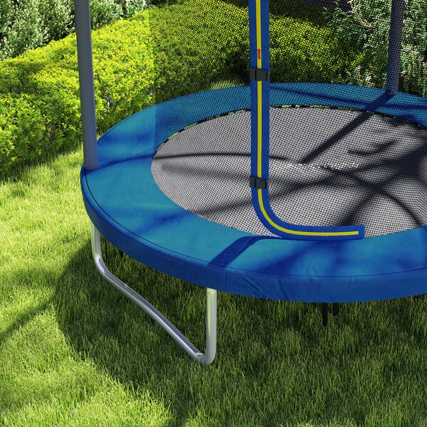 SPORTNOW 6ft Trampoline with Safety Enclosure Net, Steel Frame Outdoor Trampoline, Jumping Mat with Edge Safety Cover for Fitness, Blue Aosom UK