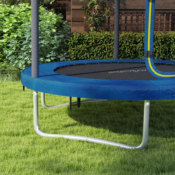 SPORTNOW 6ft Trampoline with Safety Enclosure Net, Steel Frame Outdoor Trampoline, Jumping Mat with Edge Safety Cover for Fitness, Blue Aosom UK