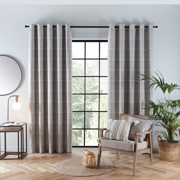 Leda Geometric Eyelet Curtains