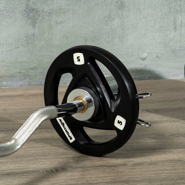 SPORTNOW Olympic Weight Plates: 2 x 5kg Tri-Grip Rubber Coated Plates with 5cm Holes, for Gym, Home & Strength Training Aosom UK