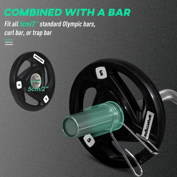 SPORTNOW Olympic Weight Plates: 2 x 5kg Tri-Grip Rubber Coated Plates with 5cm Holes, for Gym, Home & Strength Training Aosom UK