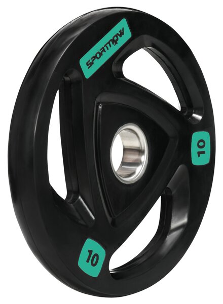 SPORTNOW Olympic Weight Set: Tri-Grip Rubber Barbell & 2 x 10kg Plates for Strength Training, Black Aosom UK