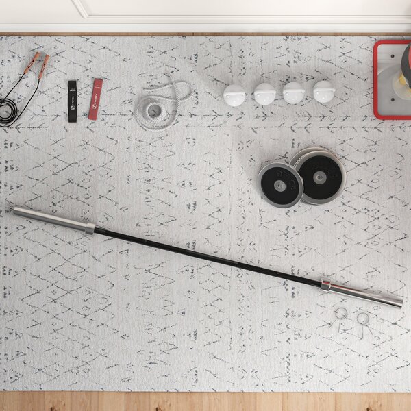 SPORTNOW Olympic Barbell: Home Gym Essential with Spring Collars, 210cm, 2"/5cm Plate Compatible Aosom UK