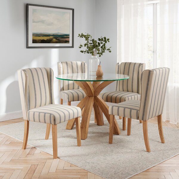 Oswald Set of 2 Dining Chairs, Folkstone Blue Stripe