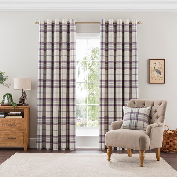 Henley Checked Eyelet Curtains