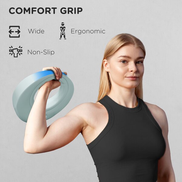 SPORTNOW 6kg Kettlebell, Soft Kettle Bell with Wide Handle for Home Gym Weight Lifting and Strength Training, Light Grey Aosom UK