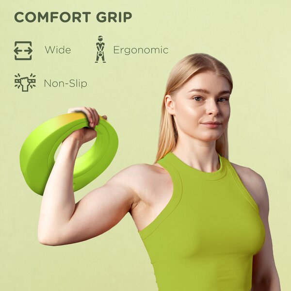 SPORTNOW 8kg Kettlebell, Soft Kettle Bell with Wide Handle for Home Gym Weight Lifting and Strength Training, Green Aosom UK