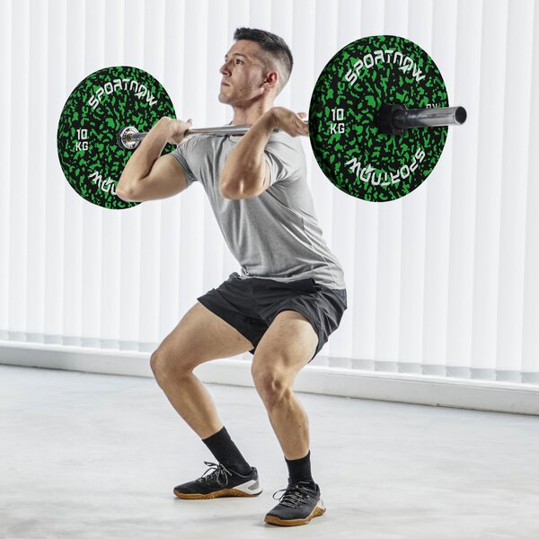 SPORTNOW Olympic Weight Plates Set, Solid Rubber Bumper Plates Weights Discs with 2"/5cm Holes, for Weight Lifting Strength Training, 2 x 10kg