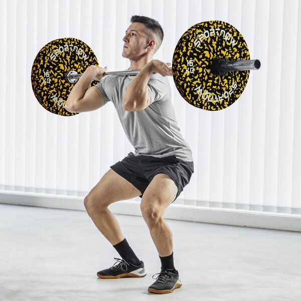 SPORTNOW Olympic Weight Plates Set, Solid Rubber Bumper Plates Weights Discs with 2"/5cm Holes, for Weight Lifting Strength Training, 2 x 15kg