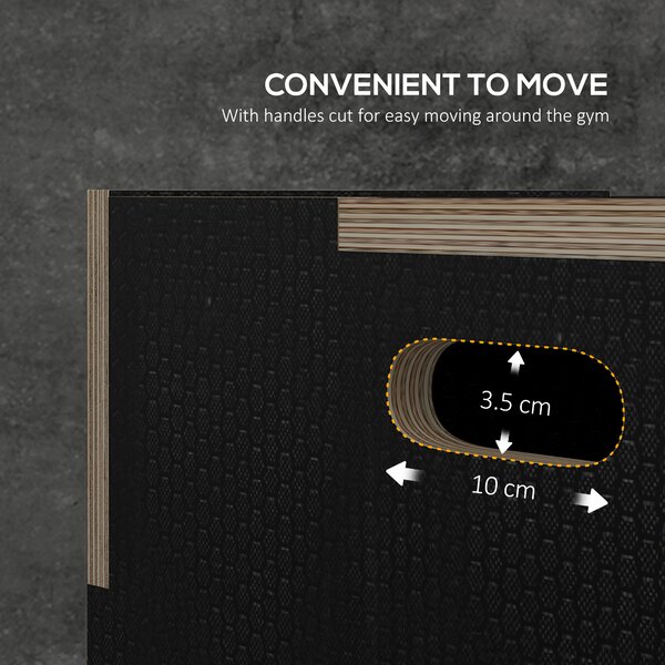 SPORTNOW 3-in-1 Wooden Plyo Box, Anti-Slip Plyometric Jump Platform, Step up Exercise Box w/ Handle Openings for Home Gym Training Aosom UK